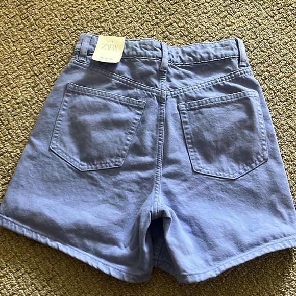 Zara High Waist Denim Shorts Women’s Size 0 Light Blue Classic Jean Shorts - Picture 4 of 4
